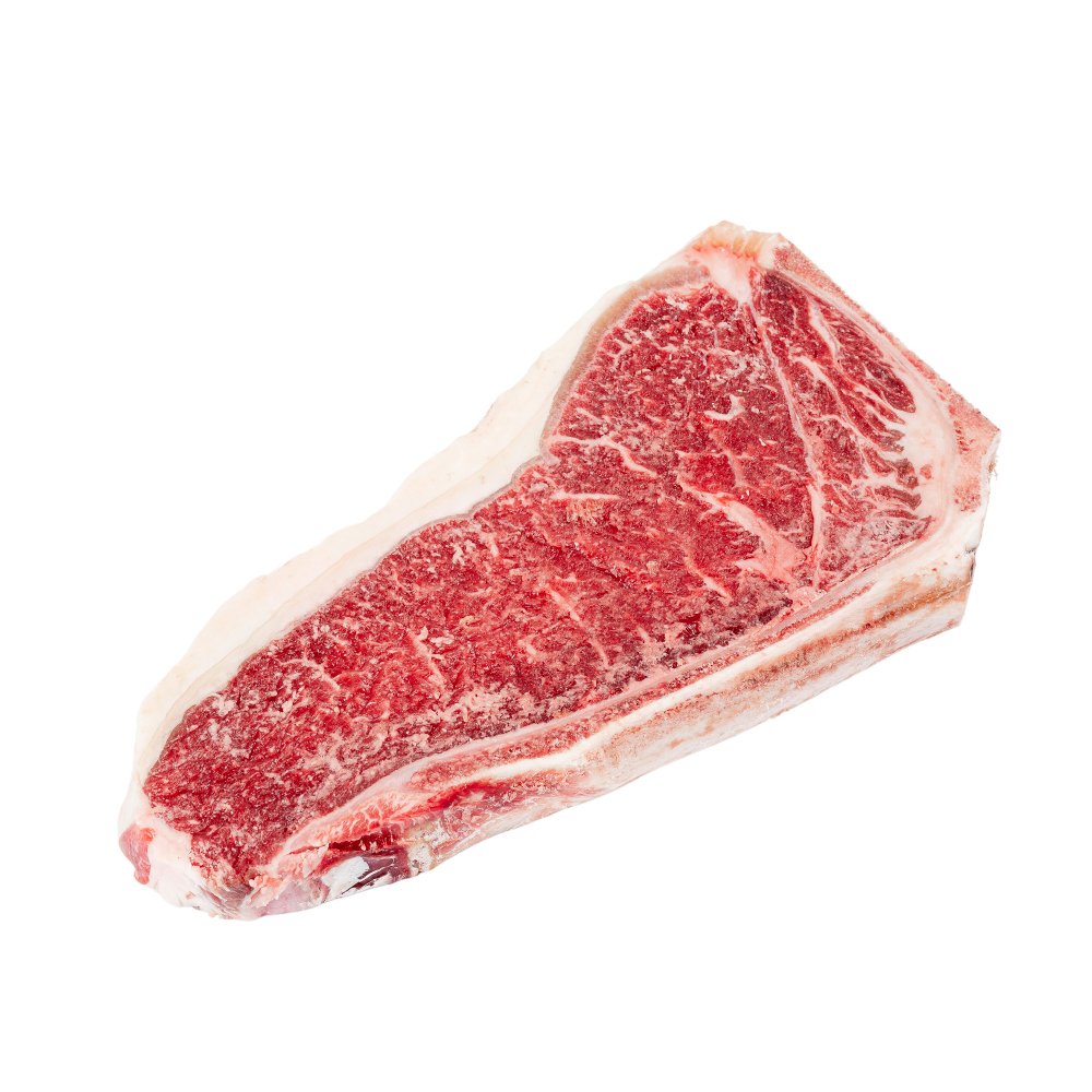 Stařená nízká roštěná s kostí z čestru (Striploin steak)